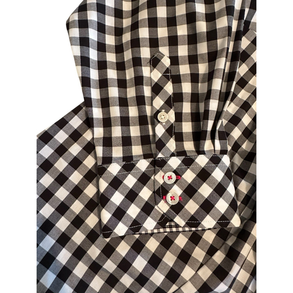 Talbots Gingham Check Button-down Blouse Womens 18W Black & White Fall Festival - Picture 11 of 17